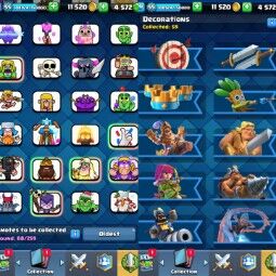 KT15✨LvL55✨(1Cards LvL15 || 82Cards LvL14)✨88Emotes✨3Tower Skins✨110Cards✨Q350 4